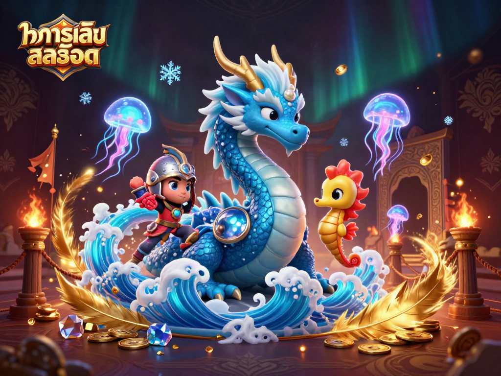 Experience ทดลองเล่นสล็อต with vibrant characters amid a dynamic casino-themed scene bursting with energy.