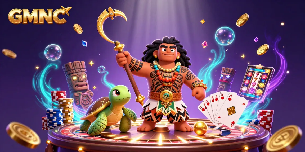 Win big with GMNC's immersive online casino experience featuring vibrant characters and dynamic game elements.