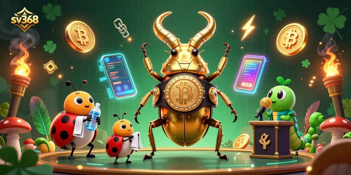 Experience thrilling cockfighting at sv368 with glowing coins and vibrant characters.