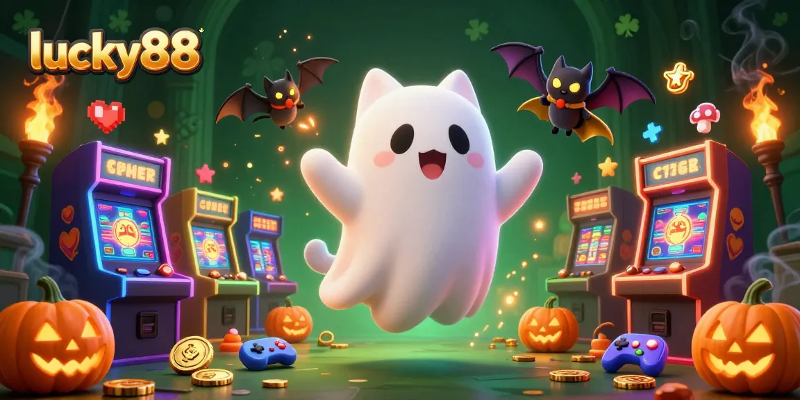 Experience the enchanting world of lucky88 with a ghost cat and glowing jackpots.