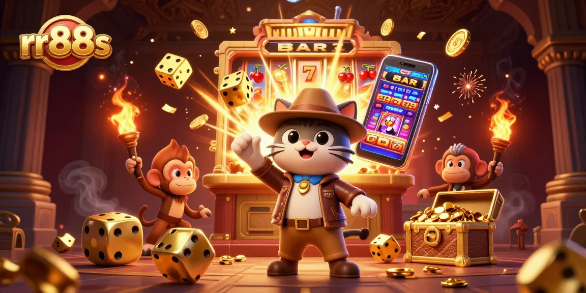 Experience excitement at rr88s with vibrant slot adventures and treasures in a thrilling casino scene.