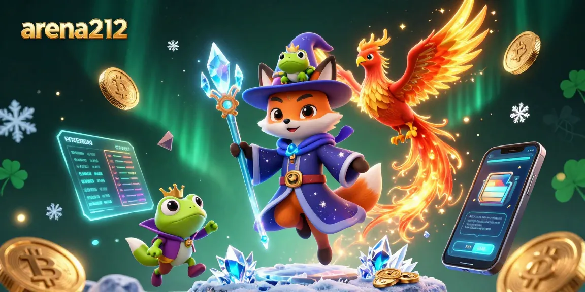 Menghadapi kesempatan menang di arena212 dengan ilustrasi kasino 3D penuh warna dan detail.