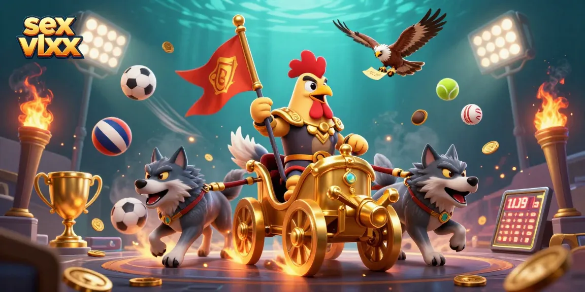 Engage in thrilling gameplay with sex vlxx, as a rooster warlord leads a dynamic chariot scene!