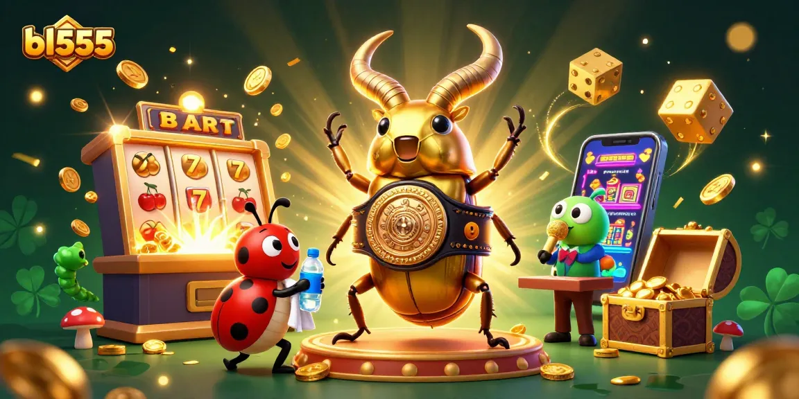 Engage in thrilling gameplay at bl555 with a giant golden stag beetle and exciting casino elements!