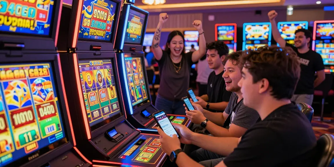Permainan slot gacor menarik banyak pemain dengan aplikasi Heroslot88, suasana kasino yang ceria dan menegangkan.