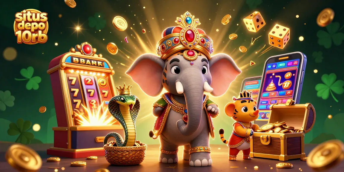Experience the excitement of situs depo 10rb with an explosion of casino symbols and characters.