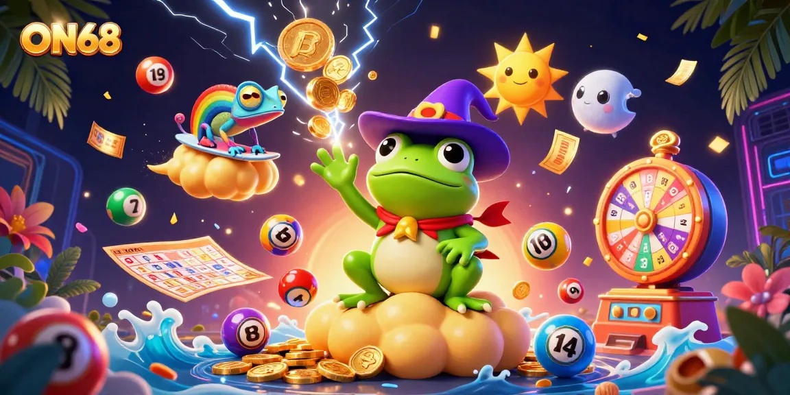 Engage with ON68 by exploring dynamic gaming elements and vibrant visual themes in a captivating illustration.