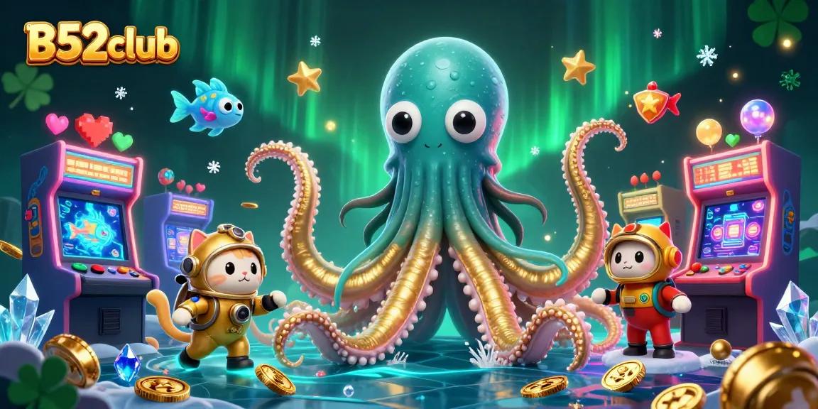 Experience thrilling fun with B52club under the ocean's allure, showcasing vibrant game elements and golden treasures.