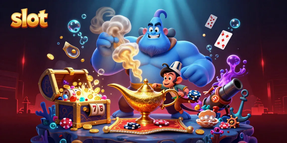 Memenangkan jackpot di slot lewat ilustrasi kasino yang penuh warna dan detail.