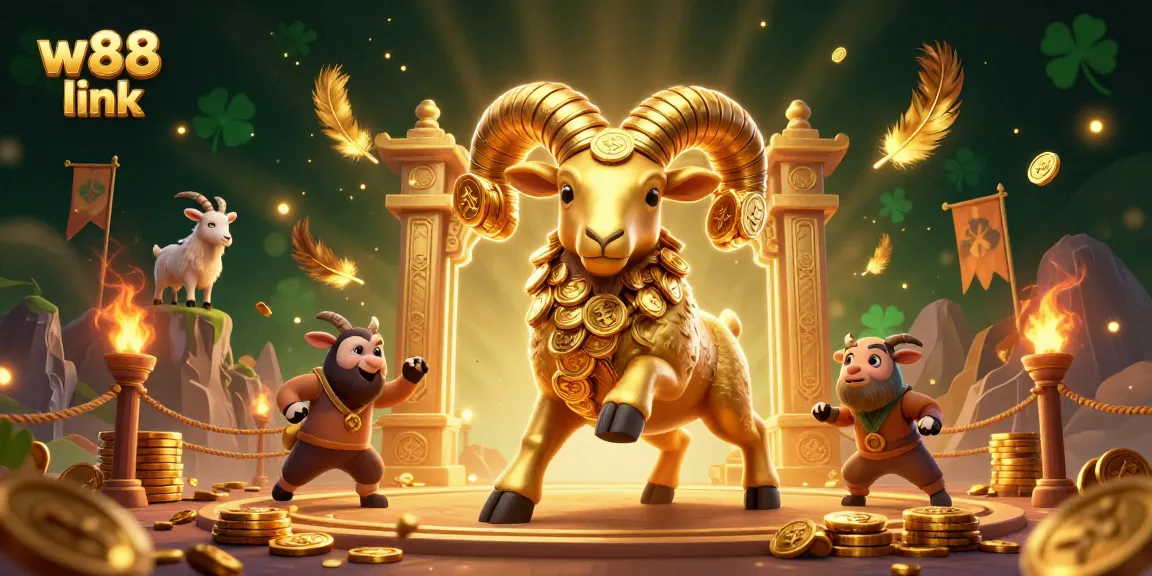 Engage with the vibrant action of the w88 link at a dynamic casino scene featuring a golden ram.