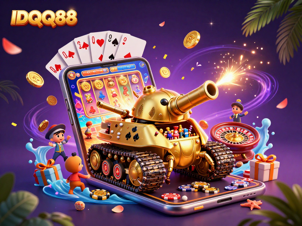 Spin your way to success with IDQQ88's slot gaming excitement and colorful casino visuals.