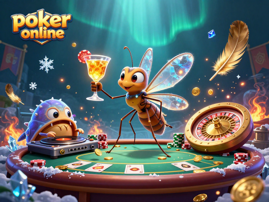 Permainan poker online yang menegangkan dengan karakter unik dalam ilustrasi 3D yang memukau.