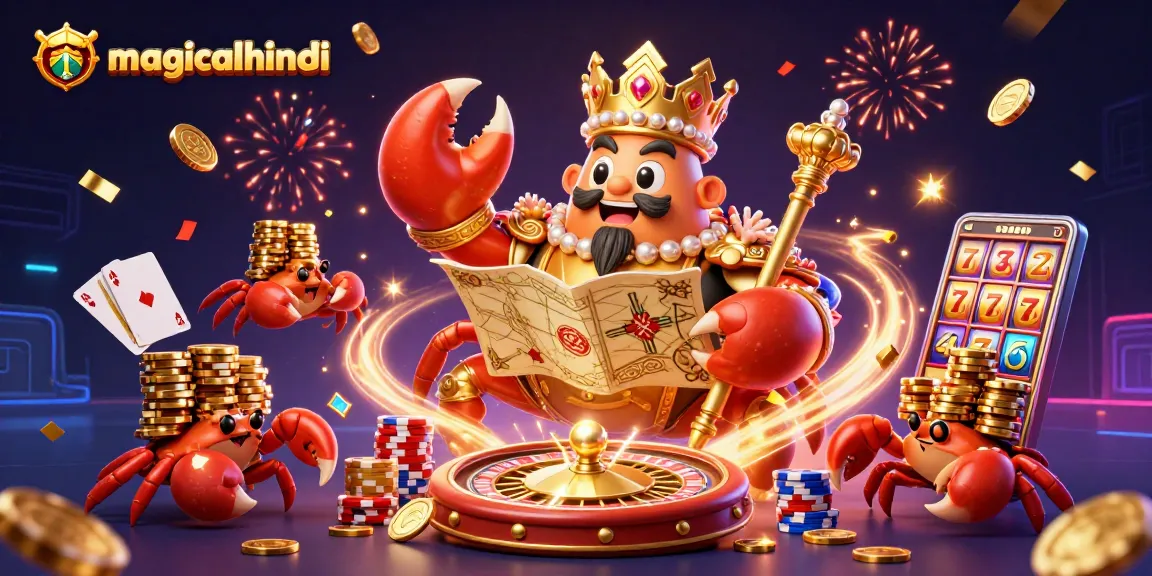Experience magicalhindi action with a dynamic 3D casino scene featuring a golden crab emperor.