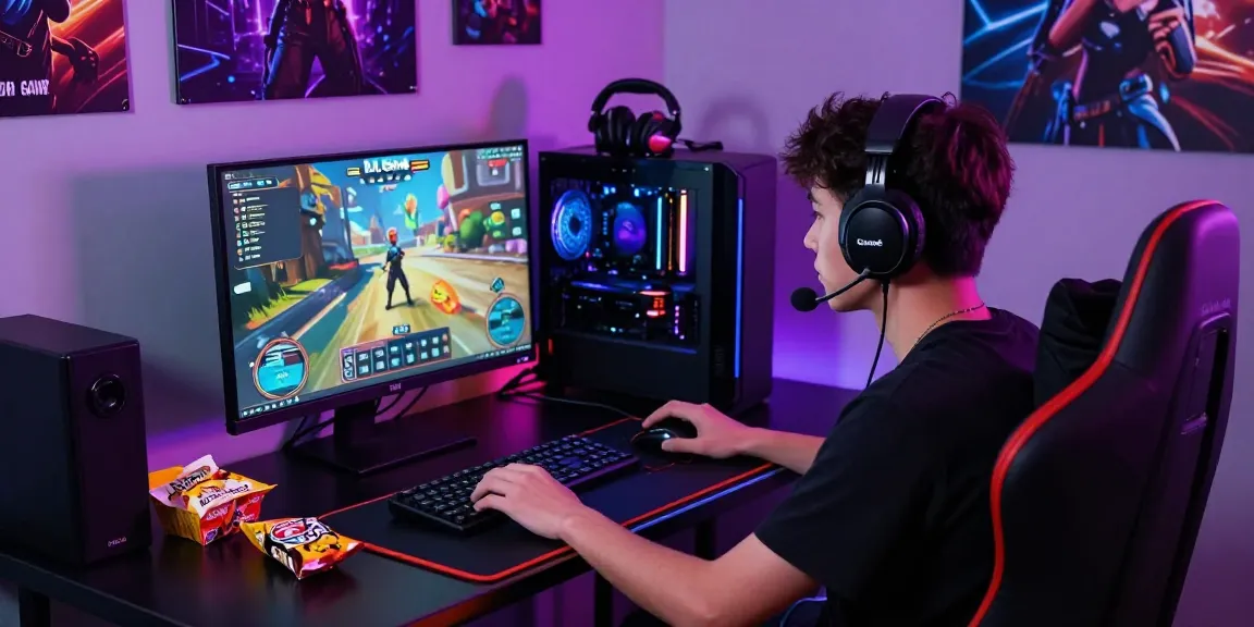 Engaged player using Raja Game login at a vibrant gaming setup.