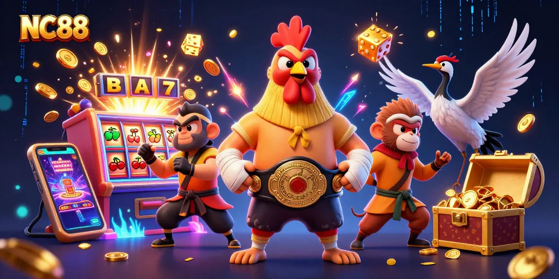 Experience thrilling gameplay with NC88's cartoon champions in a vibrant casino adventure.