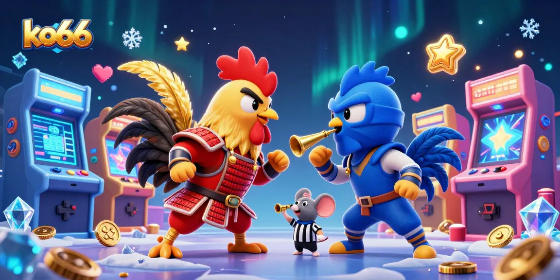 Engage with ko66's thrilling casino adventures featuring dynamic roosters in action.