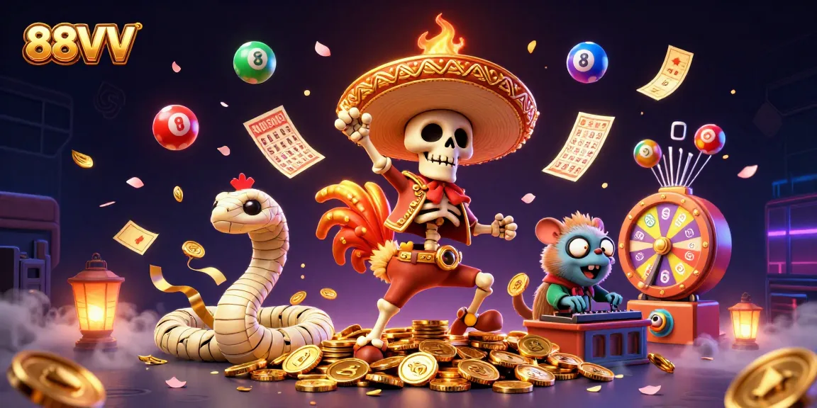 Engage with 88VV's vibrant casino scene featuring dynamic characters and exciting game elements.