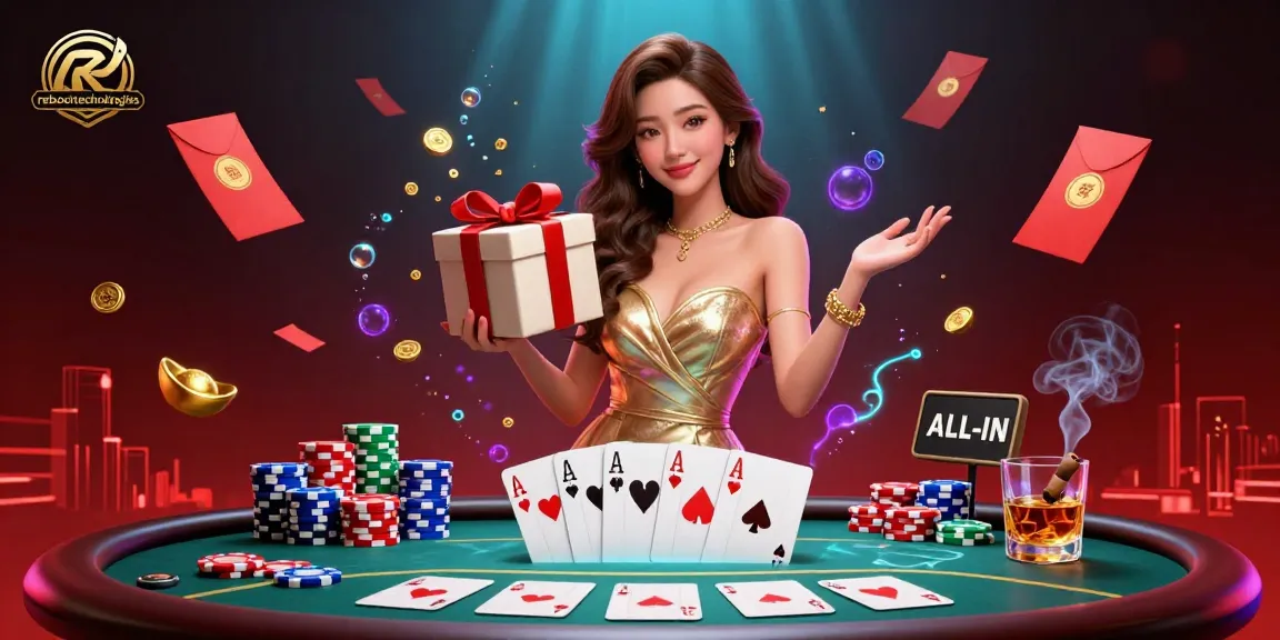 Experience exciting gameplay with reboottechnologies while celebrating with a glamorous Asian woman in a festive casino setting.