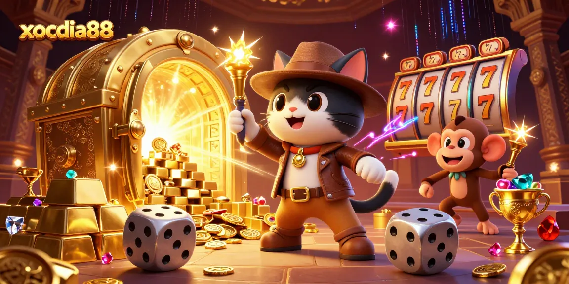 xocdia88 invites players to uncover hidden treasures with golden artifacts and jackpot symbols in an exhilarating casino adventure.