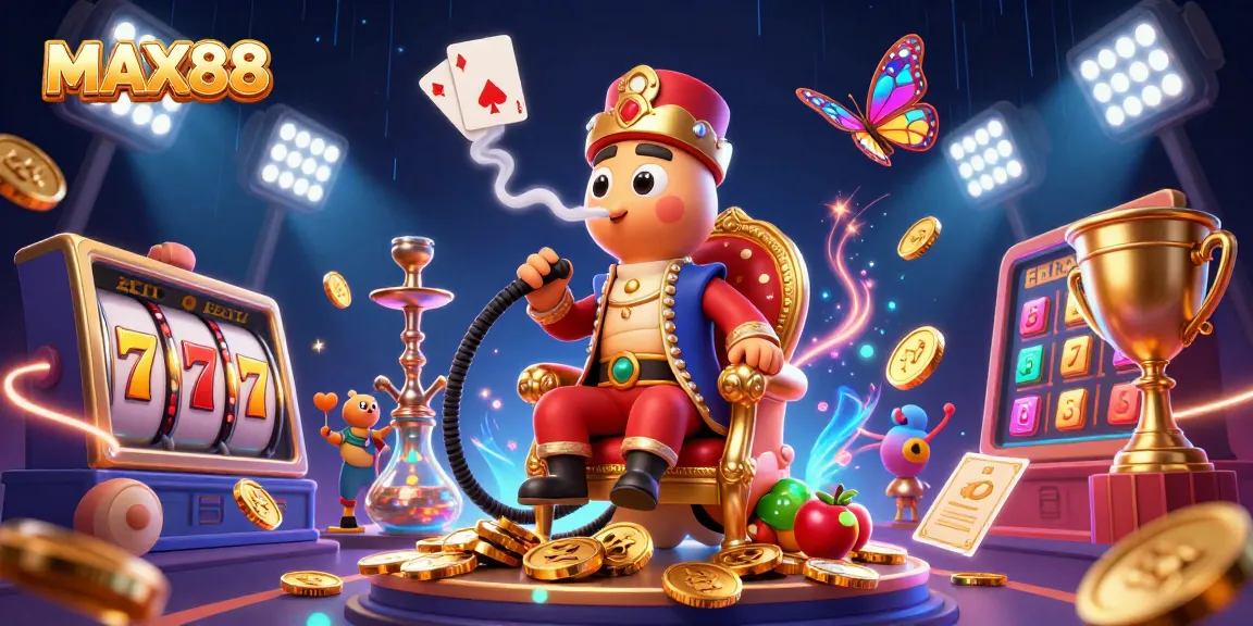 MAX88 reveals an enchanting casino world with vibrant slot elements and dynamic visuals.
