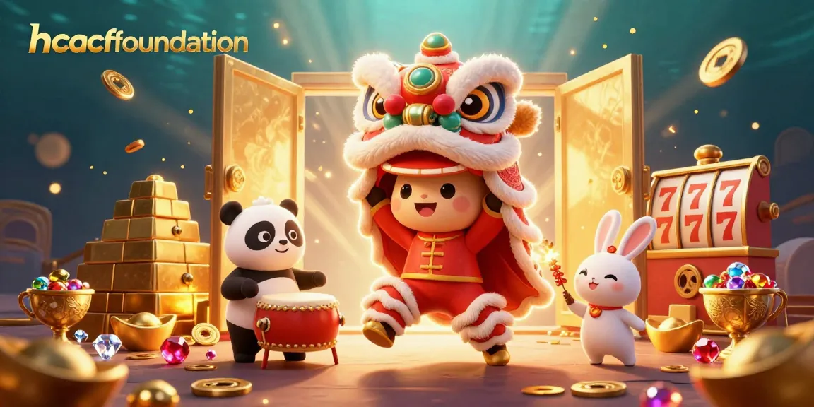 Engage with the magic of hcacfoundation as characters enjoy thrilling casino games amidst golden treasures.