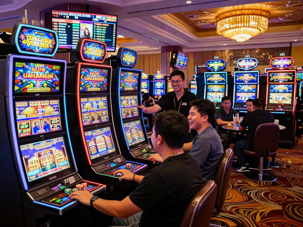Exciting slot gacor 4d gaming experience in a vibrant casino environment with players enjoying their time.