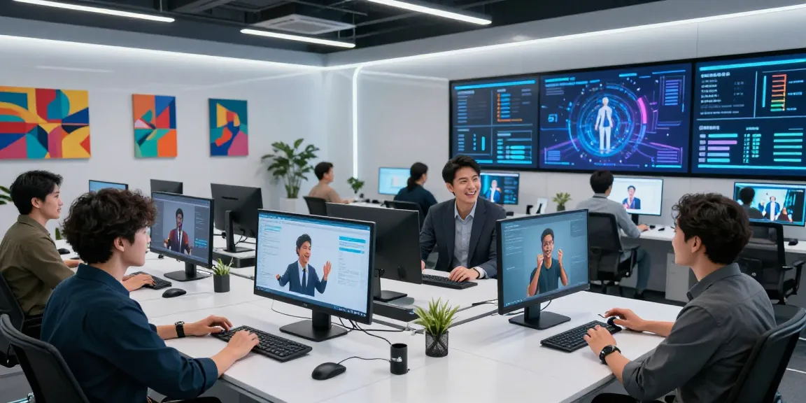 Interactive session showcasing nsfw ai technology with customizable avatars in a modern digital workspace.